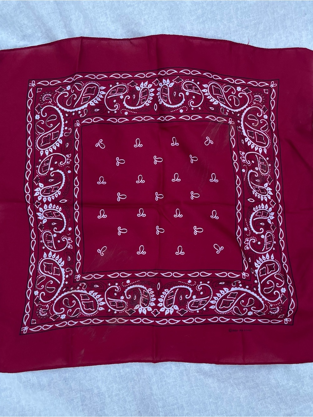 Deep Red Classic Paisley Bandana Scarf Handkerchief